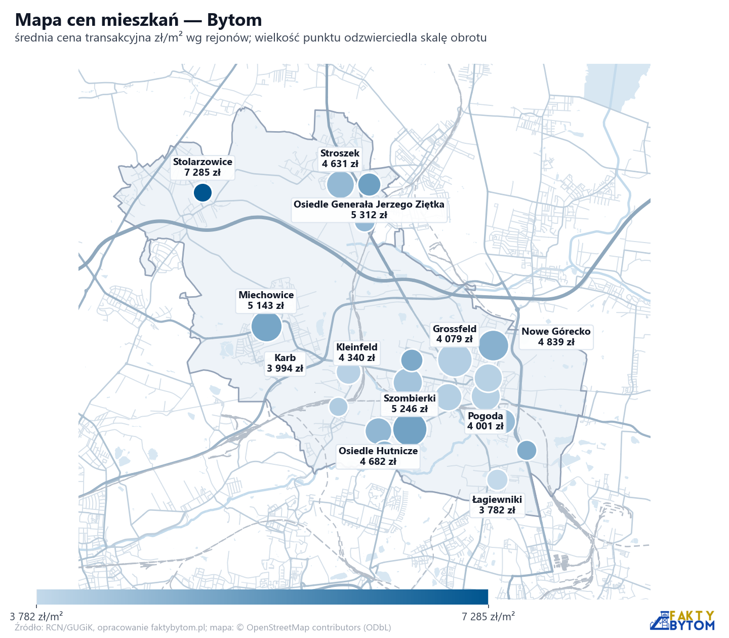 Mapa cen mieszkań - Bytom
