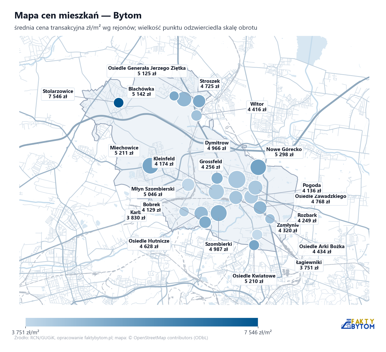 Mapa cen mieszkań - Bytom