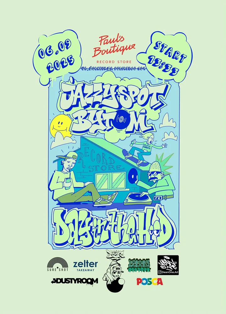 Obrazek przedstawia grafikę promocyjną wydarzenia Otwarcie Jazzy Spot Bytom — impreza muzyczno-kulturalna na Żołnierza Polskiego