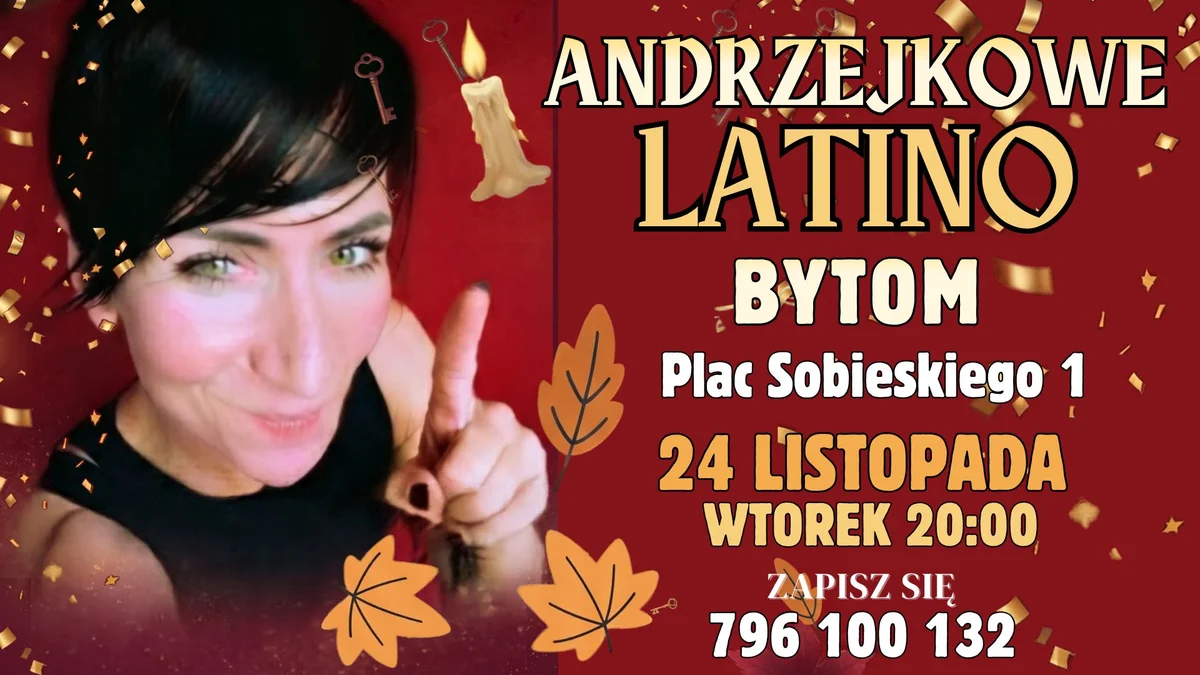 Grafika promocyjna wydarzenia Latino na Maxa: andrzejkowe zajęcia