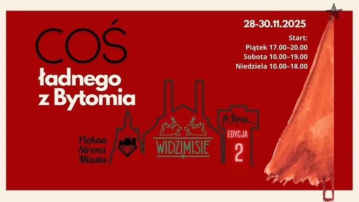 Grafika promocyjna wydarzenia COŚ ładnego z Bytomia vol. 2 — świąteczny jarmark w postindustrialnym atelier
