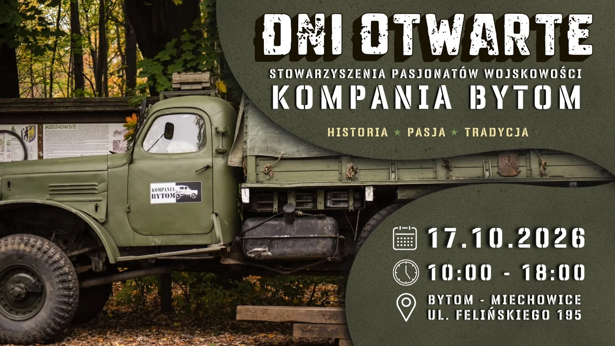 Grafika promocyjna wydarzenia Dni Otwarte SPW Kompania Bytom w Bytomiu