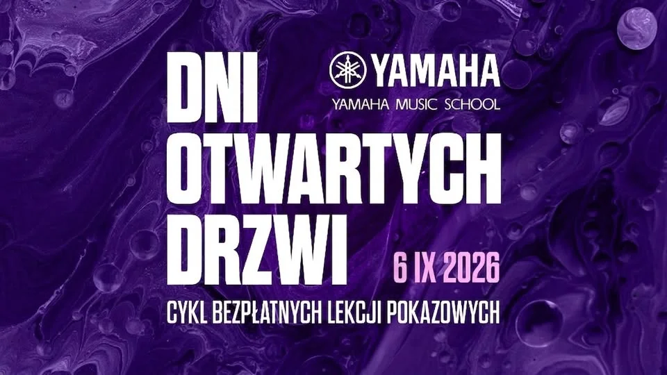 Grafika promocyjna wydarzenia DNI OTWARTE YAMAHA MUSIC SCHOOL BYTOM – muzyczna przygoda