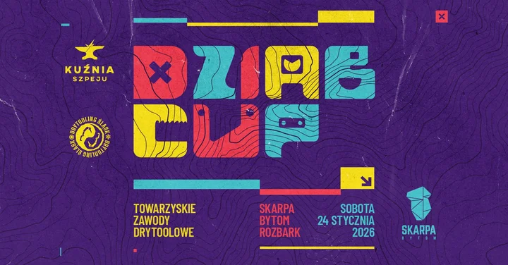Grafika promocyjna wydarzenia DZIAB CUP — towarzyskie zawody drytoolowe w Bytomiu