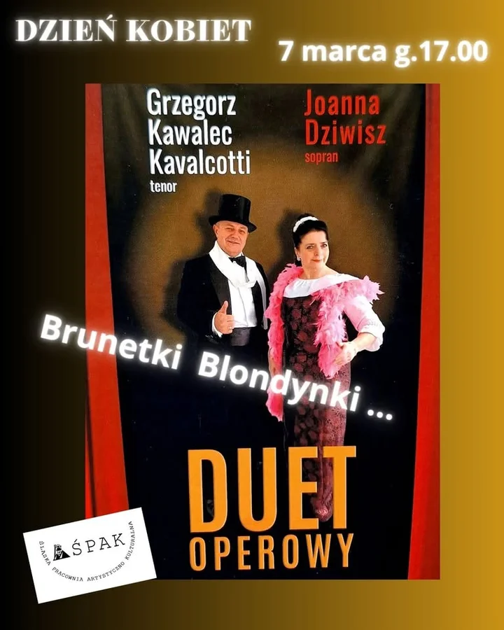 Grafika promocyjna wydarzenia DZIEŃ KOBIET w ŚPAKU — magiczny koncert Brunetki Blondynki...