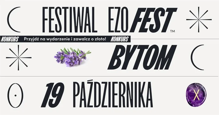 Obrazek przedstawia grafikę promocyjną wydarzenia Festiwal ezoteryki i medycyny naturalnej w Bytomiu