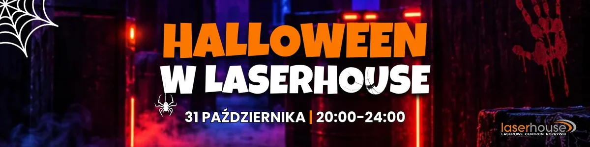 Grafika promocyjna wydarzenia Halloween w Laserhouse Bytom: nocne granie