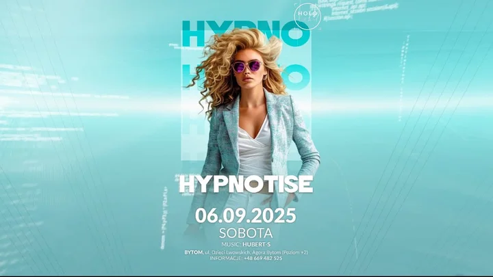 Obrazek przedstawia grafikę promocyjną wydarzenia Impreza taneczna w Klubie Hologram — 6 września, start 21:00
