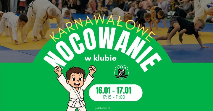 Grafika promocyjna wydarzenia Karnawałowe nocowanie w GKS Czarni Bytom