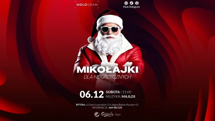 Grafika promocyjna wydarzenia Mikołajki w HOLO Bytom — 6 grudnia (sobota)