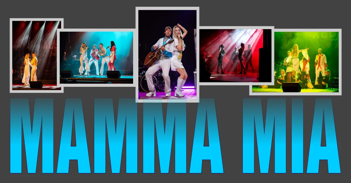Grafika promocyjna wydarzenia Muzyczne widowisko "Mamma Mia" w Bytomiu