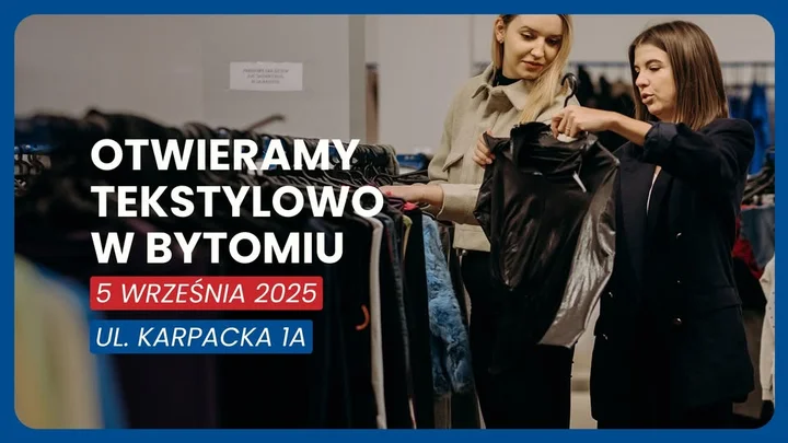 Obrazek przedstawia grafikę promocyjną wydarzenia Otwarcie sklepu TekStylowo w Bytomiu