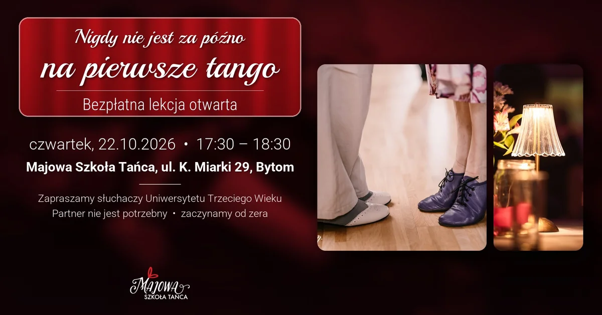 Grafika promocyjna wydarzenia Pierwsze tango – lekcja w Bytomiu