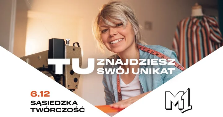 Grafika promocyjna wydarzenia Sąsiedzka Twórczość w M1 Bytom — targi rękodzieła i designu