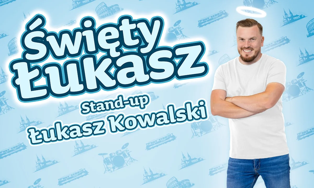 Grafika promocyjna wydarzenia Stand-up w Bytomiu: Łukasz Kowalski z programem o wychowaniu i podróży do Rzymu