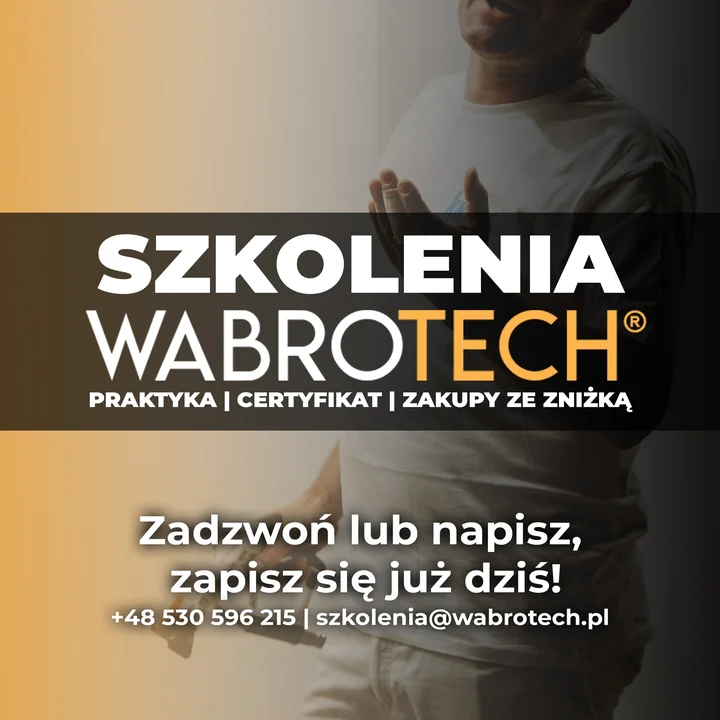 Grafika promocyjna wydarzenia Szkolenie WABROTECH: obsługa agregatów malarskich i malarsko-szpachlarskich – Bytom