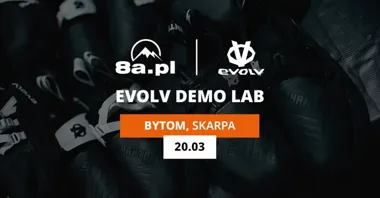 Grafika promocyjna wydarzenia Evolv Demo Lab Tour 2026 w Bytomiu — darmowe testy butów z 8a.pl