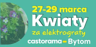 Grafika promocyjna wydarzenia Kwiaty za elektrograty Castorama Bytom — wymień niepotrzebne sprzęty na rośliny