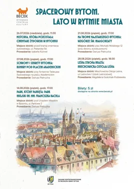 Grafika promocyjna wydarzenia SPACEROWY BYTOM – cykl spacerów po mieście