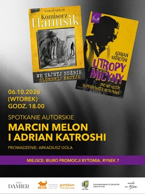 Grafika promocyjna wydarzenia Spotkanie autorskie: Marcin Melon i Adrian Katroshi