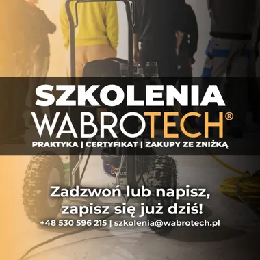 Grafika promocyjna wydarzenia Szkolenie WABROTECH: obsługa agregatów malarskich i szpachlarskich — Bytom
