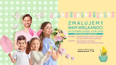 Grafika promocyjna wydarzenia Zmalujemy Wam Wielkanoc! — wiosenne warsztaty dla dzieci i rodzin