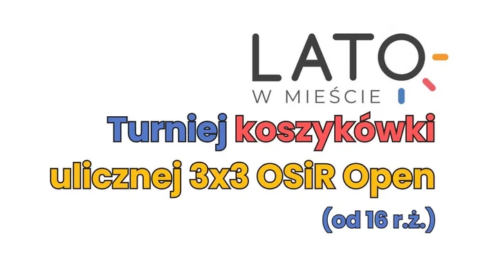 Obrazek przedstawia grafikę promocyjną wydarzenia Turniej koszykówki 3x3 w Bytomiu — 23 sierpnia 2025