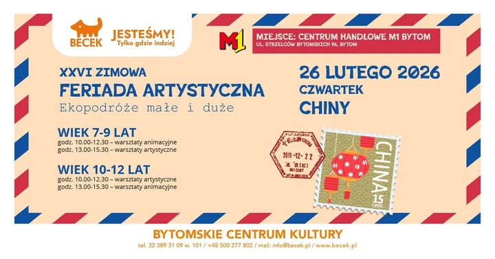 Grafika promocyjna wydarzenia Warsztaty artystyczne – Azja dla dzieci 7–9 lat