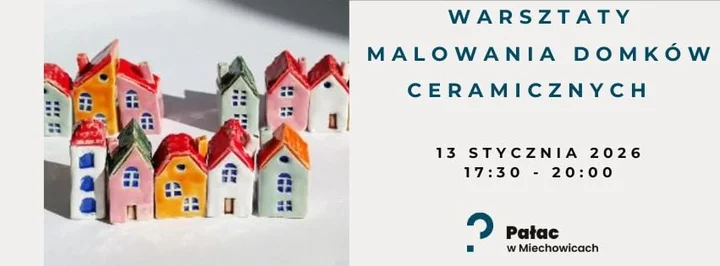 Grafika promocyjna wydarzenia Warsztaty malowania ceramicznych domków – PROSTA Pracownia