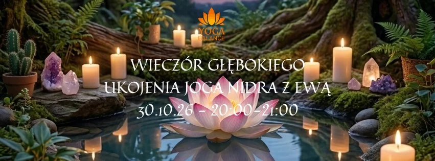 Grafika promocyjna wydarzenia WIECZÓR GŁĘBOKIEGO UKOJENIA – joga nidra w Bytomiu