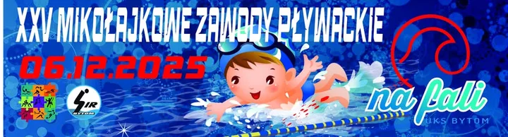 Grafika promocyjna wydarzenia XXV Mikołajkowe Zawody Pływackie UKS Na Fali Bytom