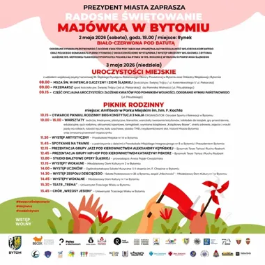 Bytom stawia na biało-czerwony start majówki i rodzinne świętowanie