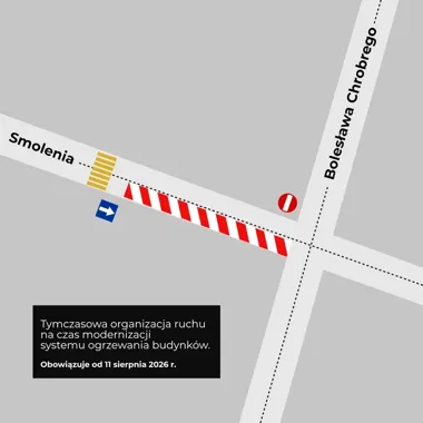 Ulica Smolenia z ruchem jednokierunkowym. Powodem są roboty